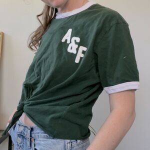 Vintage Abercrombie and Fitch Reworked cropped tie T-shirt